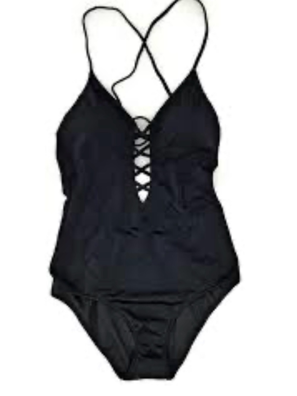 Victoria's Secret Black Braided Lace-Up One-Piece Swimsuit